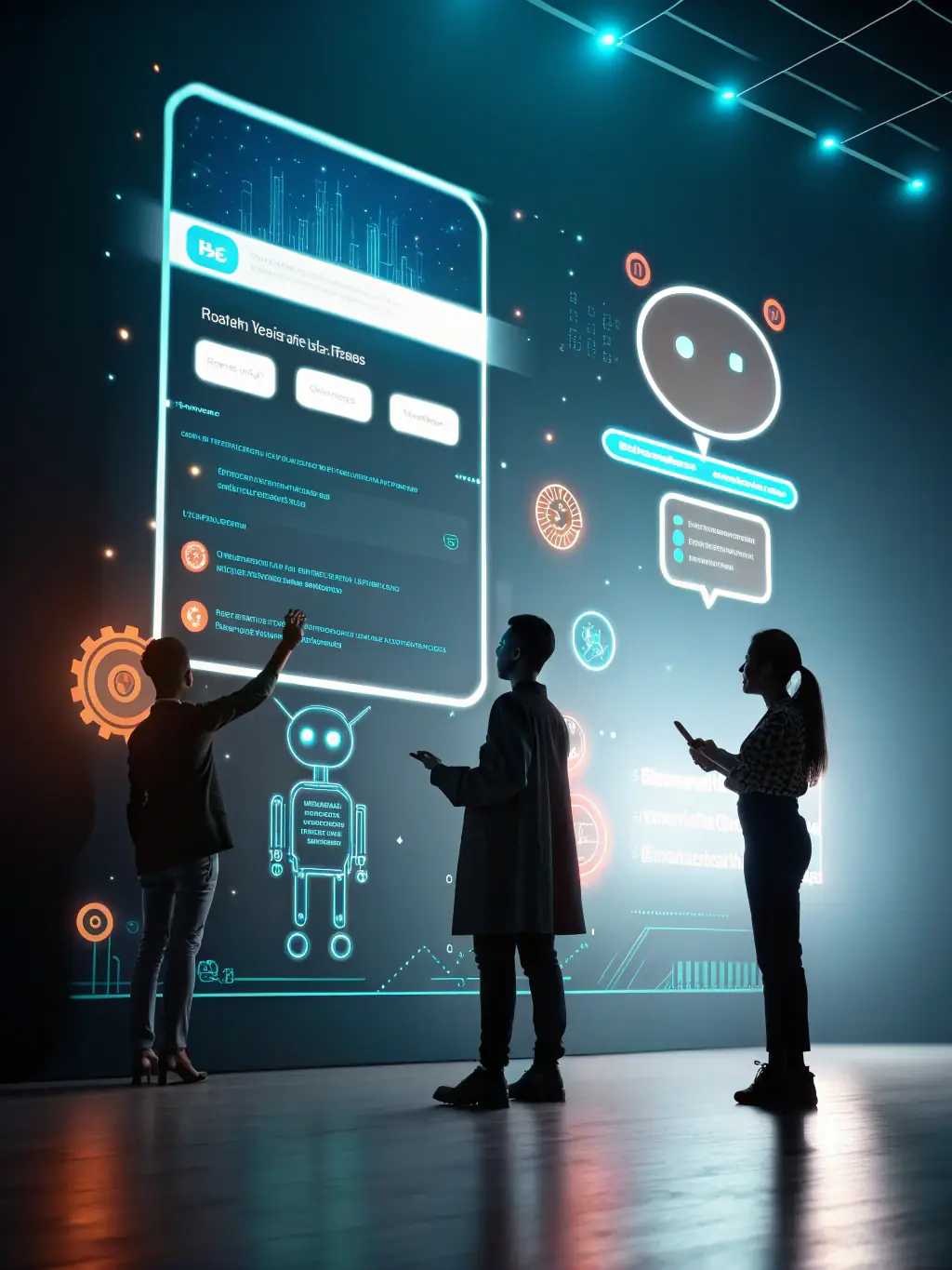 An AI-powered chatbot interacting with a customer on a website, demonstrating automated customer support.